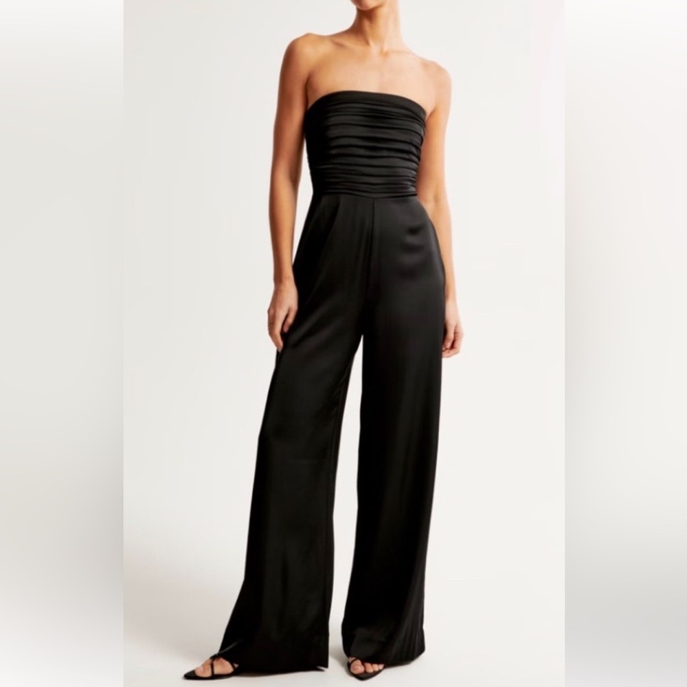 Abercrombie & Fitch Black Strapless Jumpsuit